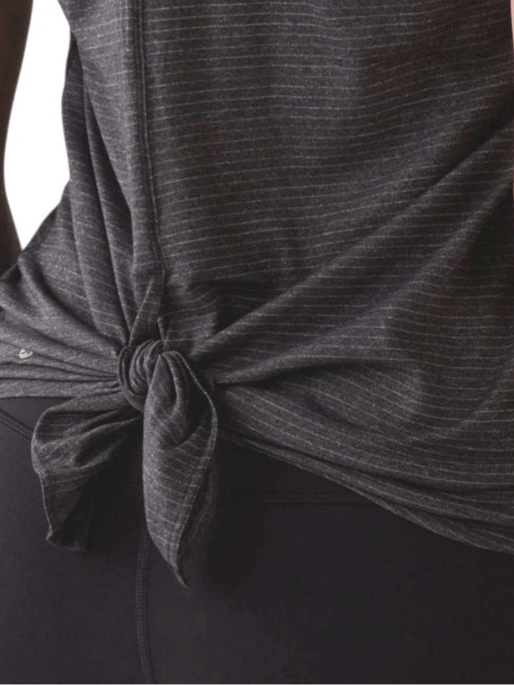 LULULEMON TIE IT UP, SINGLET IN HEATHER BLACK SIZE 6